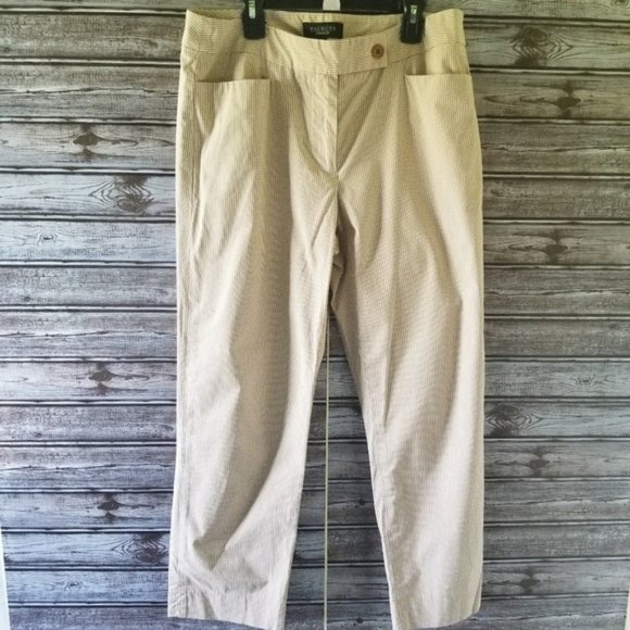 Talbots Signature Women's Gingham Cropped Pants Size 6 Cotton Blend‎ Pockets - Picture 1 of 9